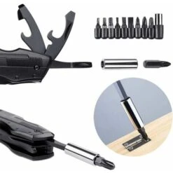 5 En 1 Couteau Multifonction, Couteau Pliant Pince Multifonction De Poche Avec Ouvre-Boîte, Tournevis Pour Activités Extérieures, Camping,Randonnée(Sécurité Intégrée & Pochette De Ceinture) -Pro Outils Soldes Magasin 100345706 4