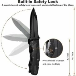 5 En 1 Couteau Multifonction, Couteau Pliant Pince Multifonction De Poche Avec Ouvre-Boîte, Tournevis Pour Activités Extérieures, Camping,Randonnée(Sécurité Intégrée & Pochette De Ceinture) -Pro Outils Soldes Magasin 100345706 5