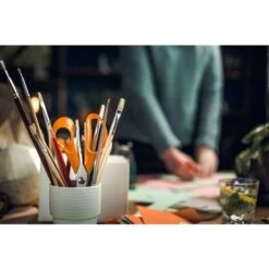 Fiskars Ciseaux Universels De Jardin, Longueur: 21 Cm, Lames En Acier Inoxydable/Poignées En Plastique, Orange, Classic, S90, 1001539 -Pro Outils Soldes Magasin 10641634 3