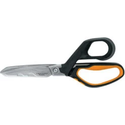 Fiskars Ciseaux Tâches Difficiles 21cm, Convient à La Coupe Des Matérieux Isolants Comme La Laine De Verre Ou Le Polysterene, Mécanisme De Réduction D'effort, Lame En Acier Inoxydable, PowerArc , 102