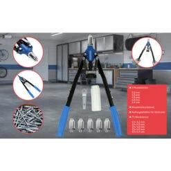 Pince à Riveter Avec 5 Rivets, Clé à Rivet Et Récipient De Collecte 8 Pince à Riveter Avec 5 Rivets, Clé à Rivet Et Récipient De Collecte -Pro Outils Soldes Magasin 18476382 2
