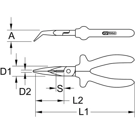Ks Tools Pince à Bec Demi-rond Coudé 45° Standard, L. 165 Mm 4 Ks Tools Pince à Bec Demi-rond Coudé 45° Standard, L. 165 Mm - Image 2