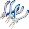 Kit 3 Pinces Pour Creation De Bijoux : 1 Pince A Bout Rond, 1 Pince Plate, 1 Pince Coupante Poignee Bleue Et Blanche, 110125x70mm -Pro Outils Soldes Magasin 27204453 1