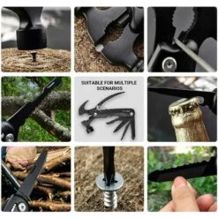 Outil De Survie 12 En 1 Marteau Multifonction Avec Marteau, Ouvre-bouteille, Coupe-vin, Tournevis, Pince, Décapsuleur, Serrure De Sécurité, Cadeau D'anniversaire Pour Homme/papa/mari -Pro Outils Soldes Magasin 27767948 5