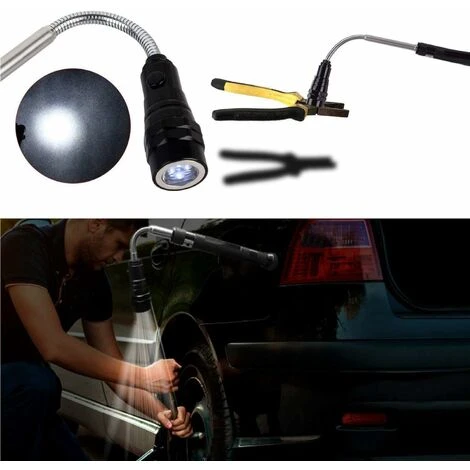 5Pcs Outil De Préhension Magnétique, 1.5/20lb Outil De Ramassage Aimanté Et Miroir D'Inspection Carré/Rond, Avec LED Et Poignée Télescopique Pivoter à 360°, Boîte Et Batteries Inclus 5 5Pcs Outil De Préhension Magnétique, 1.5/20lb Outil De Ramassage Aimanté Et Miroir D'Inspection Carré/Rond, Avec LED Et Poignée Télescopique Pivoter à 360°, Boîte Et Batteries Inclus - Image 3