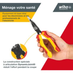 Wiha 26729 VDE Pince Plate à Becs Ronds Coudée à 40° 200 Mm -Pro Outils Soldes Magasin 35079932 2