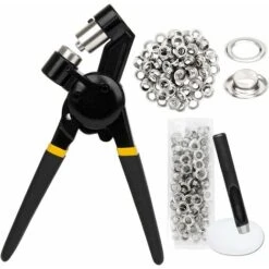 Pince à Oeillets Avec 10 Mm Oeillets, Pince Illets Bache,Poinçonneuse à Illet Pour Perforer, Pince Perforeuse Pour Ceintures En Cuir, Bâches De Bannières, Tissus, Vêtements,Travaux Manuels