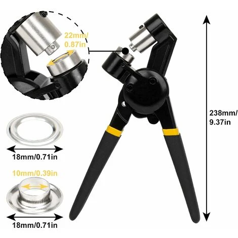 Pince à Oeillets Avec 10 Mm Oeillets, Pince Illets Bache,Poinçonneuse à Illet Pour Perforer, Pince Perforeuse Pour Ceintures En Cuir, Bâches De Bannières, Tissus, Vêtements,Travaux Manuels 6 Pince à Oeillets Avec 10 Mm Oeillets, Pince Illets Bache,Poinçonneuse à Illet Pour Perforer, Pince Perforeuse Pour Ceintures En Cuir, Bâches De Bannières, Tissus, Vêtements,Travaux Manuels - Image 4