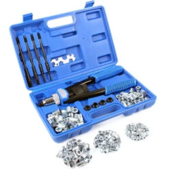 XPOtool Pince à Riveter Jeu 5 Mandrins 150 Écrous à Sertir M5/M6/M8/M10/M12 30 Pcs. Chaque Riveteuse