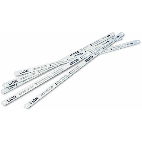 STANLEY - 5 Lames De Scies à Métaux Lion - 0-15-801 - Flexible Lion 8-10-12 Dents/cm 3 STANLEY - 5 Lames De Scies à Métaux Lion - 0-15-801 - Flexible Lion 8-10-12 Dents/cm