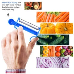 Éplucheur De Légumes Multifunction Irisfr, 6 Pièces Magic Trio Peelers, Pour Éplucher Les Pommes De Terre, Les Fruits Et Les Concombres(Rouge, Noir, Bleu) -Pro Outils Soldes Magasin 42741668 3