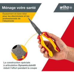 Wiha 26727 VDE Pince Plate à Becs Ronds Droite 200 Mm -Pro Outils Soldes Magasin 43110509 2