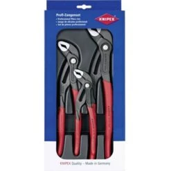 Jeu De Pinces Multiprise Knipex 00 20 09 V02 3 Pièces Pour Latelier Réglage Par Pression Sur Un Bouton, Effet Auto-serr