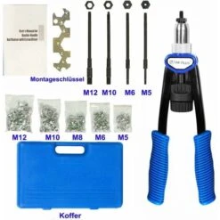 Pince à Rivets Professionnelle Pince à Rivets Comprenant 150 écrous à Rivets M5 M6 M8 M10 M12 Rivets -Pro Outils Soldes Magasin 47158772 4