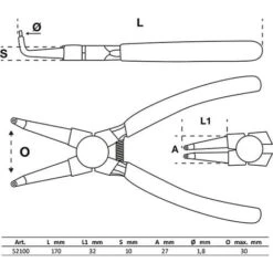 Jeu De 4 Pinces A Circlips Interieur, Exterieur Droites Et Coudees 175mm Bgs Diy -Pro Outils Soldes Magasin 47345929 3