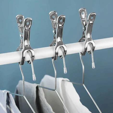 10pcs Pinces à Serviettes De Plage En Acier Inoxydable, Pinces Coupe-vent Cintre à épingles à Linge, Pinces à Serviettes Grandes 6 10pcs Pinces à Serviettes De Plage En Acier Inoxydable, Pinces Coupe-vent Cintre à épingles à Linge, Pinces à Serviettes Grandes - Image 4