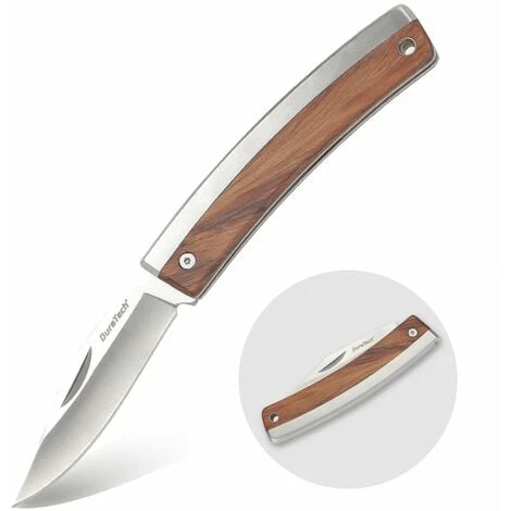 DURATECH Couteau De Poche Pliant Avec Poignée En Bois, Lame En Acier 7Cr17, Léger Et Compact Idéal Pour Pêche, Randonnée, Camping Ou Couteau à Fruits Usage Domestique 3 DURATECH Couteau De Poche Pliant Avec Poignée En Bois, Lame En Acier 7Cr17, Léger Et Compact Idéal Pour Pêche, Randonnée, Camping Ou Couteau à Fruits Usage Domestique