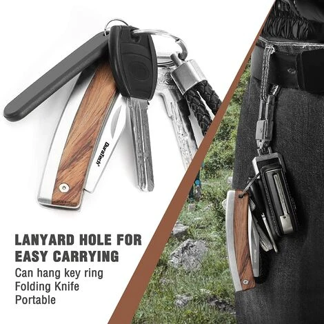 DURATECH Couteau De Poche Pliant Avec Poignée En Bois, Lame En Acier 7Cr17, Léger Et Compact Idéal Pour Pêche, Randonnée, Camping Ou Couteau à Fruits Usage Domestique 6 DURATECH Couteau De Poche Pliant Avec Poignée En Bois, Lame En Acier 7Cr17, Léger Et Compact Idéal Pour Pêche, Randonnée, Camping Ou Couteau à Fruits Usage Domestique - Image 4