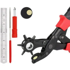 Pince Perforatrice Cuir - GARANTIE A VIE - Emporte Piece Robuste Pour Ceintures, Sacs À Mains, Bracelets De Montres - 6 Tailles 2mm, 2,5mm, 3mm, 3,5mm, 4mm, 4,5mm - Tige Incluse Macaron -Pro Outils Soldes Magasin 50928535 4