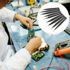 Pince à épiler Industrielle Facile à Utiliser 9 Pièces Pince à épiler ESD Antistatique Avec Sac En Toile Outil De Réparation De Pince à épiler à Pointe Droite Incurvée En Acier Inoxydable 10 Pince à épiler Industrielle Facile à Utiliser 9 Pièces Pince à épiler ESD Antistatique Avec Sac En Toile Outil De Réparation De Pince à épiler à Pointe Droite Incurvée En Acier Inoxydable -Pro Outils Soldes Magasin 54168599 4