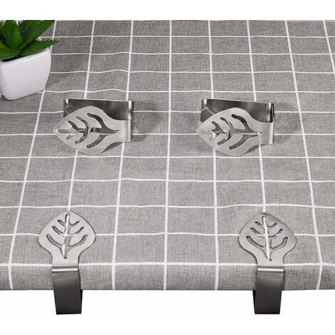 Pinces à Nappe En Acier Inoxydable 8 Pièces Forme De Feuille Support De Pince De Nappe Réglable Pour Mariage Extérieur Pique-Nique Restaurant Maison, Argen Fontainebleau 4 Pinces à Nappe En Acier Inoxydable 8 Pièces Forme De Feuille Support De Pince De Nappe Réglable Pour Mariage Extérieur Pique-Nique Restaurant Maison, Argen Fontainebleau - Image 2