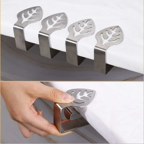Pinces à Nappe En Acier Inoxydable 8 Pièces Forme De Feuille Support De Pince De Nappe Réglable Pour Mariage Extérieur Pique-Nique Restaurant Maison, Argen Fontainebleau 5 Pinces à Nappe En Acier Inoxydable 8 Pièces Forme De Feuille Support De Pince De Nappe Réglable Pour Mariage Extérieur Pique-Nique Restaurant Maison, Argen Fontainebleau - Image 3