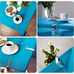 Pince Nappe Inoxydable, 12 Pièces Pinces Pour Nappe De Table, Pince Nappe Clip Exterieur Ajustable, Attache Nappe Jardin Pour Cuisine Bureau Restaurant Pique-Nique Mariage Fête, 5 X 4 Cm，Fonepro -Pro Outils Soldes Magasin 56118355 3