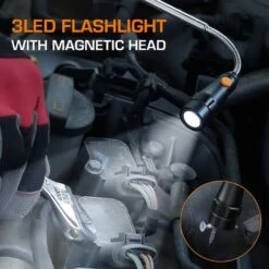 EverBrite Jeu D’Outil De Ramassage Magnetique Avec Lampe Et Ramssage Aimanté Télescopable, Portée Télescopique 17 à 57cm Et 14 à 65cm, Idéal Pour Les Coins, 4 Piles Incluses -Pro Outils Soldes Magasin 57218685 5