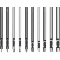 10 Pièces,Emporte Pièce Cuir, Poincon, Creux Poinçon En Cuir, Poinçon Creux En Acier Rond Set Outils De Perforation De Trou Creux De Cuir Pour Le Cuir, Bande De Montre, Toile, Oeillet (Métal)，Fonepro
