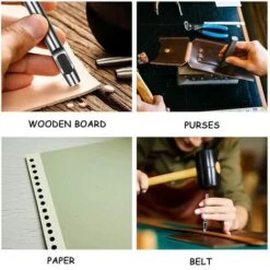 10 Pièces,Emporte Pièce Cuir, Poincon, Creux Poinçon En Cuir, Poinçon Creux En Acier Rond Set Outils De Perforation De Trou Creux De Cuir Pour Le Cuir, Bande De Montre, Toile, Oeillet (Métal)，Fonepro -Pro Outils Soldes Magasin 57370718 5