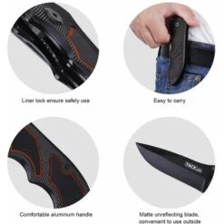 Couteaux Pliants Professionnels, En Acier Inoxydable, Avec Manche En Bois, Portable, Polyvalent - FK03 -Pro Outils Soldes Magasin 58758002 3