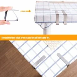 Acier Inoxydable Nappe Clip, Pince Nappe Exterieur, Pinces Pour Fixer Les Nappes, Clip Nappe Table Réglable, Pour Outdoor, Jardin, Mariage, Fêt E Et Pique Nique, 8 Pcs -Pro Outils Soldes Magasin 59159399 4