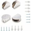 ZOLGINAH 4 Pièces Clip En Verre Demi-Cercle, Convient Pour La Maison, Hôtel, Bureau, Coiffeur Etabli Miroir Supports D'étagère En Verre (Argent) Semi-circulaire -Pro Outils Soldes Magasin 59345586 1