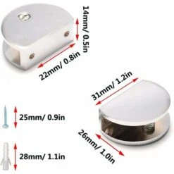 ZOLGINAH 4 Pièces Clip En Verre Demi-Cercle, Convient Pour La Maison, Hôtel, Bureau, Coiffeur Etabli Miroir Supports D'étagère En Verre (Argent) Semi-circulaire 8 ZOLGINAH 4 Pièces Clip En Verre Demi-Cercle, Convient Pour La Maison, Hôtel, Bureau, Coiffeur Etabli Miroir Supports D'étagère En Verre (Argent) Semi-circulaire -Pro Outils Soldes Magasin 59345586 2