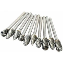 Électrique Grinding Accessoires 10pcs 0,12 * 0.24inch Tungsten Steel Carbide Fraise Pour Le Rotary Burr Tool Set CNC Gravure