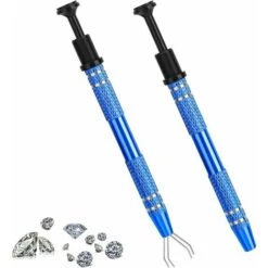 Déstockage 2 Pièces 4 Griffes Pinces à Piercing En Métal, Outils De Ramassage De Bijoux En Diamant Kit, Brucelles à Vis Pour Composants électroniques, Pince Télescopique Jewelry Pour Les Arts Et La M