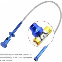 DENUOTOP Outils De Ramassage Pick Up Outil Multi Fonction Flexible Outil De Ramassage à Quatre Griffes (Aimant + 4 Griffes + LED Lumineux) Magnétique Long à Ressort Pour Ramasser Les Déchets De Débord -Pro Outils Soldes Magasin 60009660 4
