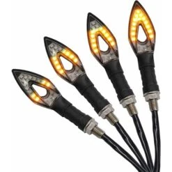 4 Pcs Clignotant Moto Feux Clignotant De Mode Circulant Indicateurs De Tournage Étanche 12V 14 LED Lampes Universel Pour Moto Scooter Quad Cruiser Hors Route-Orange -Pro Outils Soldes Magasin 61048511 5