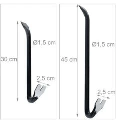 Relaxdays Pied-de-biche Lot De 5 Pièces, Levier Hexagonal, Grand Arrache-clou, En Acier, Noir -Pro Outils Soldes Magasin 61311830 4