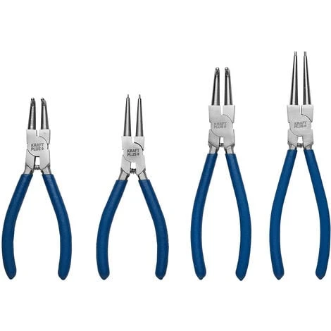 KRAFTPLUS K.105-4150 Jeu De Pinces à Circlips Intérieurs Et Extérieurs 150 Mm Droite Coudée Pour Bagues Anneaux De Sécurité - 4 Pcs - Avec étui 4 KRAFTPLUS K.105-4150 Jeu De Pinces à Circlips Intérieurs Et Extérieurs 150 Mm Droite Coudée Pour Bagues Anneaux De Sécurité - 4 Pcs - Avec étui - Image 2