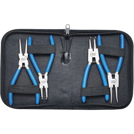 KRAFTPLUS K.105-4175 Pinces à Circlips Intérieurs Et Extérieurs 175 Mm Droite Coudée Pour Bagues Anneaux De Sécurité - 4 Pcs - Avec étui 3 KRAFTPLUS K.105-4175 Pinces à Circlips Intérieurs Et Extérieurs 175 Mm Droite Coudée Pour Bagues Anneaux De Sécurité - 4 Pcs - Avec étui