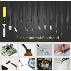 Brucelles Pincette Pinces De Précision Anti-statiques En Acier Inoxydable Pour Électronique Travail De Laboratoire -Pro Outils Soldes Magasin 64053418 4