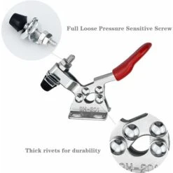 6 Pince à Bascule En Métal Horizontal Sauterelle, Serrage à Genouillère Type Vertical En Fer Galvanisé Pince à Levier GH-201 27kg -Pro Outils Soldes Magasin 65726648 3