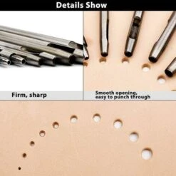 Poinçon En Cuir Creux De 10 Tailles, Ensemble D'outils De Poinçon En Cuir De 0,5 à 3,5 Mm, Poinçon Creux, Poinçon Rond Pour Bracelet De Montre En Cuir, Cuir, Ceinture D'étanchéité, Tissu, Canette Cise -Pro Outils Soldes Magasin 66374852 4