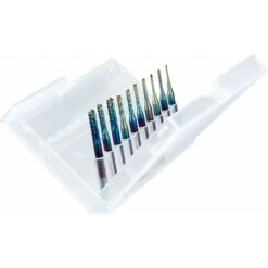 10Pcs Kit De PCB Fraise Rotatives De Nano Bleu Tige 3MM Ensemble De Gravure En Bout Carbure De Tungstène Pour CNC Fraises Bavures Tool Avec Étui De Rangement -Pro Outils Soldes Magasin 66758240 5