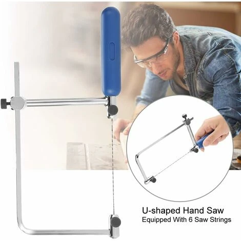 Cadre De Scie à Bijoux, Outil De Coupe Réglable En Forme De U Avec 6 Scies En Spirale (ASB400) Ephé 4 Cadre De Scie à Bijoux, Outil De Coupe Réglable En Forme De U Avec 6 Scies En Spirale (ASB400) Ephé - Image 2