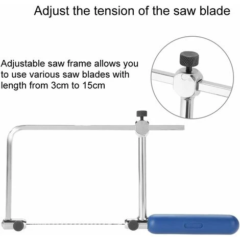 Cadre De Scie à Bijoux, Outil De Coupe Réglable En Forme De U Avec 6 Scies En Spirale (ASB400) Ephé 6 Cadre De Scie à Bijoux, Outil De Coupe Réglable En Forme De U Avec 6 Scies En Spirale (ASB400) Ephé - Image 4