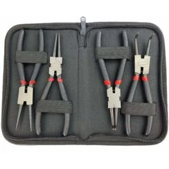 ZOLGINAH Lot De 4 Pinces à Circlips 7 Pouce/175mm Droite Courbe Interieur Extérieure Ensembles De Pinces Avec Housse De Conservation Poignée Antidérapante