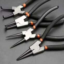 ZOLGINAH Lot De 4 Pinces à Circlips 7 Pouce/175mm Droite Courbe Interieur Extérieure Ensembles De Pinces Avec Housse De Conservation Poignée Antidérapante -Pro Outils Soldes Magasin 67876129 4