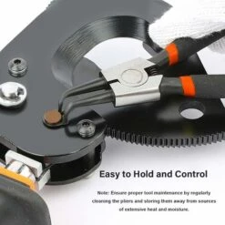 ZOLGINAH Lot De 4 Pinces à Circlips 6 Pouce 150mm Droite Courbe Interieur Extérieure Ensembles De Pinces Avec Housse De Conservation Poignée Antidérapante -Pro Outils Soldes Magasin 67876135 5